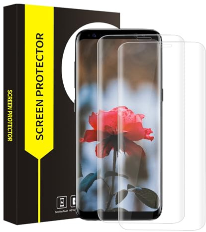 Cable Leader Verre Trempé pour Samsung Galaxy S8 Film, Haute Sensibilité Protection Écran, Dureté 9H résistante aux rayures, 0,33mm Sans Bulle, HD Claire S8 Vitre Protection (2 Pièce 3D Transparent)
