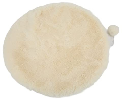KANASI 1,6 Zoll rundes Katzenbett aus Kunstkaninchenfell, Ersatzpolster für Haustierschlafmatten für Fensterbänke, Käfige, Zwinger und Möbel (Cheese White)