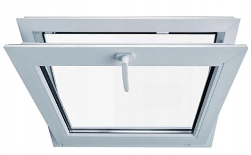 Fenster 700x500 mm | Kellerfenster mit Doppelverglasung und Stahlverstärkung | Kunststofffenster mit Kipp-Funktion für gute Belüftung | Kippfenster für Garage, Keller, Gartenhaus | Weiß