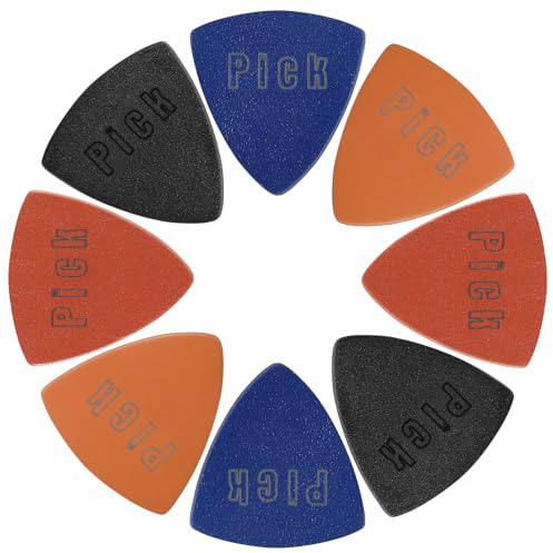 8 Stück Weiche Leder Plektrum Plektren Gitarre Dreieck Guitar Picks Fine Gitarren Plektrum für Ukulele Akustikgitarre E-Guitar Bass Zelluloid Gitarren Picks
