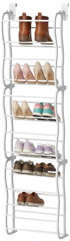 YASTA Scarpiera Salvaspazio Slim da Appendere alla Porta, Organizer Scarpe Modulare in Metallo (1, 2 o 3 Moduli), Porta Scarpe Verticale 12 Ripiani, Fino a 36 Paia