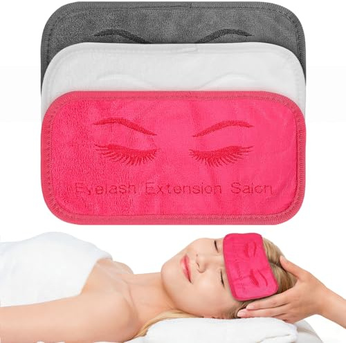 Bandeau pour Extensions de Cils 3 Pièces en Tissu Ergonomique | Bandeau Lumineux, Accessoire Extension de Cils pour Enlever les Cils, Support Frontal Pratique