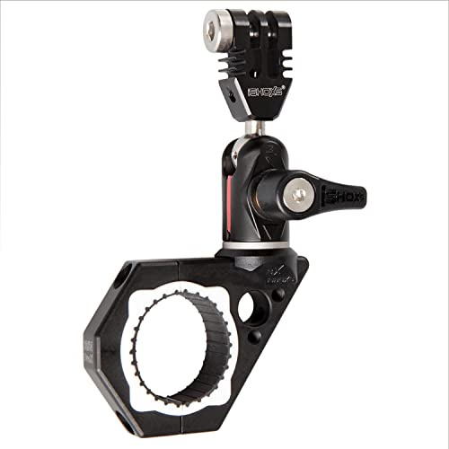 iSHOXS BullBar 34 SLS-X Action – CNC-Aluminium Action Cam Halter für Ø 30–34 mm, vibrationsdämpfend mit 2K-System, 360° drehbar durch Swivel Modul – kompatibel mit GoPro, DJI, Insta360, robust