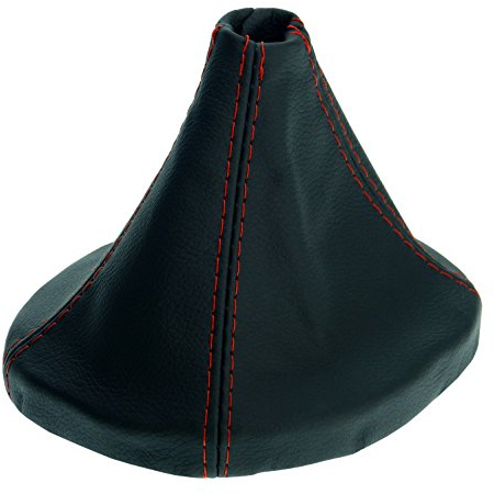 L&P A0009-1 Schaltsack Schaltmanschette 100% Echtleder Leder Schwarz Naht Rot Ersatzteil für Zafira B
