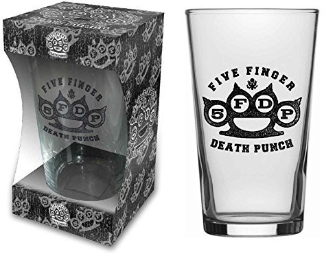 Five Finger Death Punch Beer Glass Knuckle Band Logo Nue offiziell Boxed One Size