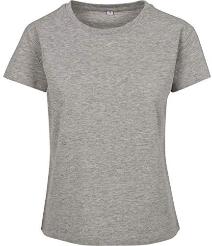 Build Your Brand Damen Box Tee – Locker geschnittenes T-Shirt im kastigen Schnitt, aus Single Jersey, perfekt für Streetstyle & Veredelung, Heather Grey, XL