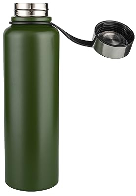 1.5L Metal Water Bottle Stainless Steel Vacuum Flask, Non-Leak Sports Water Bottles Drinks Bottle for Running, Gym, Cycling Multiple Specifications (Green,1.5L (13x3.5 inch))