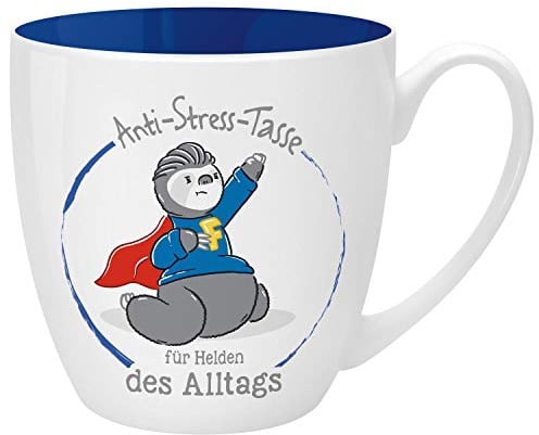GRUSS & CO Anti-Stress-Tasse Motiv Helden | Tasse mit Spruch, 45 cl, New Bone China | Geschenk für Ihn | 46264