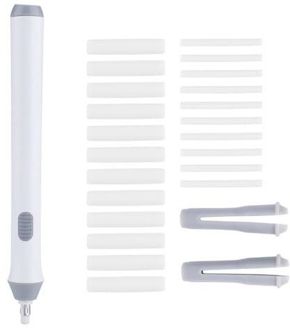 Estink Elektrischer Radiergummi Set, 2,3mm & 5mm | Automatischer Radierer, tragbar, mit 2 Minengrößen, für Malerei, Skizzen & Zeichnungen, weiß