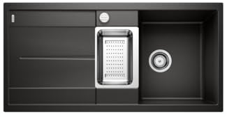 BLANCO METRA 6 S | Granitspüle aus SILGRANIT schwarz | Einbauart: Einbau von Oben | reversibel | für 60 cm breite Unterschränke | Großes Becken | Reinigungsfreundliche Öberfläche