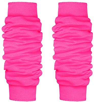 GA COMMUNICATIONS LADIES & GIRLS ANKLE LEG WARMERS FLUORESCENT NEON STRETCH FIT COMFORT TUTU FANCY DRESS ACCESSORY [Pink]