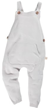 Bio Baby und Kinder Latzhose 100% Bio-Baumwolle (kbA) GOTS zertifiziert, Hellgrau Melange, 62/68