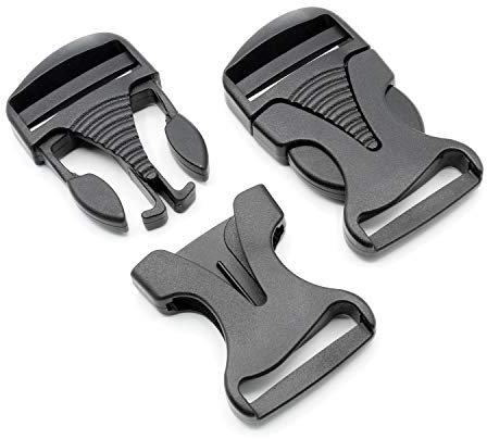 HEAVYTOOL Steckschnalle 30mm Gurtbandbreite Schwarz gerade Hurricane POM Acetal (10 Stück) Steckverschluss Klippverschluss Klickverschluss Rucksackschnalle