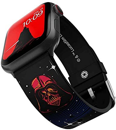 Star Wars - Darth Vader Smartwatch Armband - Offiziell lizenziert, kompatibel mit jeder Größe und Serie der Apple Watch (Uhr nicht enthalten)