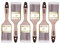 HARDY WORKING TOOLS Flachpinsel-Set 6-teilig, 6 Stück – 60 mm Breite, Malerpinsel Set mit Holzgriff, Lackpinsel Serie *45*, 6PCS, Pinselset A0205-450625, braun