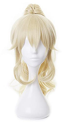 HIROAKIYA Jean Wig, Genshin Impact Jean Cosplay Wig Clip Ponytail with Wig Cap, Length Approx.50cm