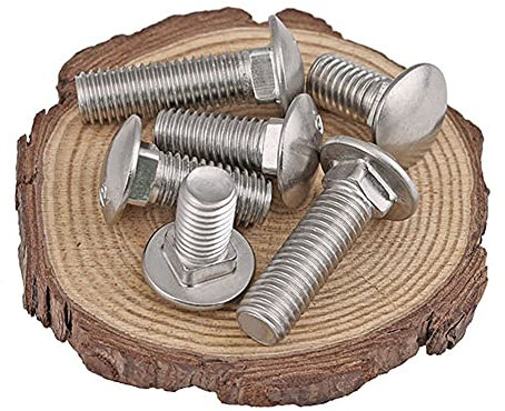 BOZONLI Flachrundschrauben Edelstahl A2 Schlossschrauben mit Vierkantansatz Flachrundkopf Schrauben, Vollgewinde M12×70mm, 2 Stück