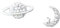 925 Sterling Silber Twinkling Cz Asymmetrischer Planet Star Moon Ohrstecker Für Frauen Feiner Sterling Silber Schmuck