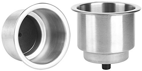 Alvinlite Porte-gobelet pour Bateau, Porte-Bouteilles en Acier Inoxydable pour Porte-Bouteilles avec Trou de Drainage pour Tables, sièges de comptoirs, Bateaux à Moteur pour Yachts Fournitures 2Pcs