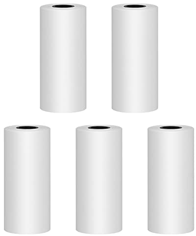 GuKKK 5 Rollen Druckpapier für Kinderkamera, Weiß Thermopapier Fotodruckerpapier, Sofortdruck Thermopapier, Nachfüllpapier für Kinderkamera(57mm * 25mm * 4m / 2,24Zoll * 0,98Zoll * 157,4Zoll)