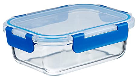 Goldhofer® Glasbehälter mit Deckel | luftdicht & BPA-frei | ideal als Meal Prep Boxen, Glas Frischhaltedosen für Obst & Gemüse oder als nachhaltiger Einfrierbehälter (1 Dose 640ml ohne Trennung)