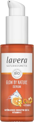 lavera GLOW BY NATURE Sérum - cosmétiques naturels - végan - Q10 & Vitamine C - hydratant - Anti-rides - revitalisant - peau ferme - certifié PETA - 1 x 30 ml