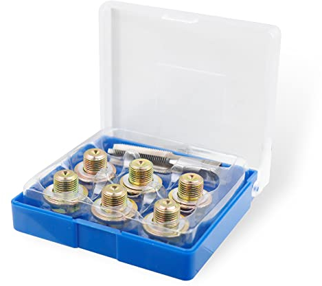 CCLIFE 13tlg Ölablassschraube Reparatur Satz M14 x 1,25 mm Gewinde Reparatu Reparatursatz für Ölablassschraube