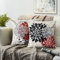 Kissenüberzug Schwarz Und Rot Kissenbezug 40×40 Mehrfarbig Dahlie Kissenhülle Herbst Abstrakt Geometrie Blumen Kissenbezüge 2er-set Leinen Kissenhüllen Passend Für Wohnzimmer Schlafzimmer Sofa
