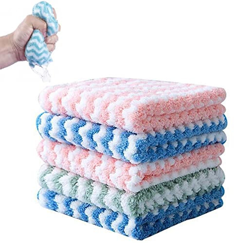 Straseapoit Mikrofaser-Reinigungstuch, super saugfähige Mikrofaser-Reinigungstücher, multifunktionale wiederverwendbare Scheuertuch-Pads für Küche, Bad (10 Stück, 24,9 x 24,9 cm)