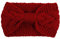 Oblique Unique® Damen Stirnband Haar Band für den Herbst Winter Ohrenwärmer Haarschmuck Kopfbedeckung Zopfmuster Einheitsgröße (Rot)