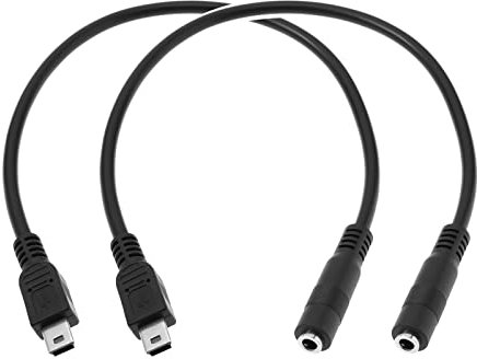 ECSiNG Lot de 2 câbles micro USB 3,5 mm vers USB de rechange Mini USB mâle vers 3,5 mm femelle Câble audio auxiliaire Accessoires électriques Noir