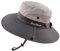 Pesaat Sonnenhut Damen Herren Sommerhut UV Schutz Sommermütze knautschbarer Wasserfester Fischerhut mit Kinnband Gartenhut Boonie hat Damen für Gartenarbeit Wandern(Gr.Erwachsener, Grau weiß-Grau)