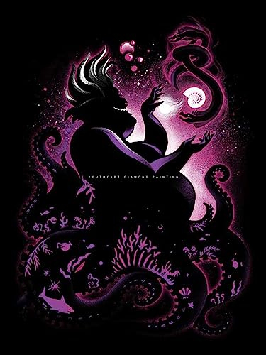 Youtheart Diamond Painting Ursula Diamond Art Villain, 5D Full Drill Cross Stitch Embroidery Kits, DIY Wall Décor