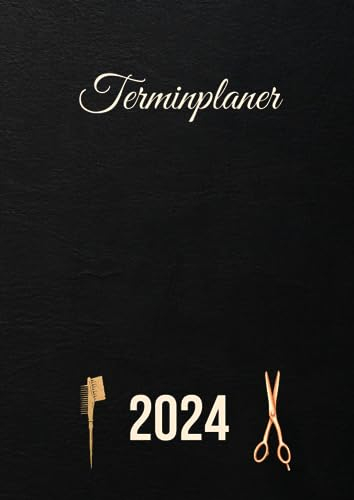 Terminplaner 2024: Friseur kalender 2024 1 woche 2 seiten 15min | Tagesplaner Januar bis Dezember 2024 | Terminkalender mit Uhrzeiten 7 bis 21h Tag | 1 Woche auf 2 Seiten mit Zeit |