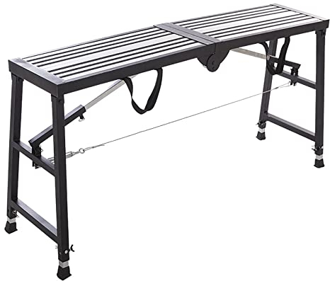 Klappbare Arbeitsplattform, Trittleiter, Plattformleiter, Arbeitsplattform, Trittleiter, Trockenbau, verstellbare, klappbare Werkbank, 300 kg Belastung/120 cm/3,9 Fuß ()