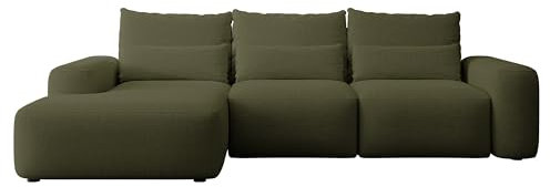 Selsey Sofa Ecksofa Eckcouch Schlafsofa Couch Mit Stauraum Schlaffunktion Pflegeleicht Mit Kissen Lendenkissen L Form Freistehend Links Hydrophobe Chenille Olivgrün Carnos
