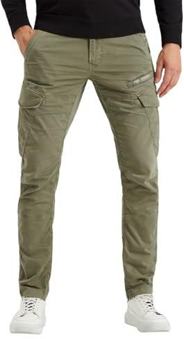 PME Legend Herren Cargohose NORDROP - Tapered Fit - Blau Grün W29-W40 Stretch, Größe:34W / 32L, Farbe:Green 6381