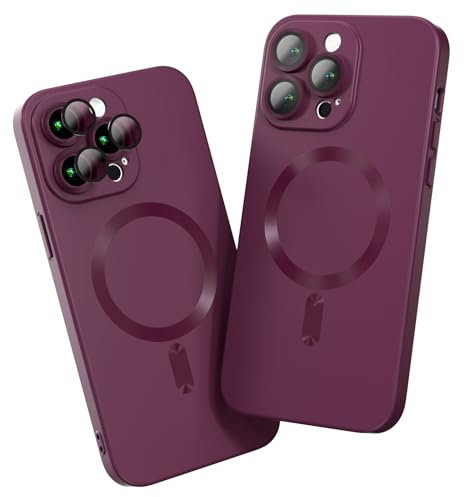 BARALARIQIU Magnétique Coque pour iPhone 7 Plus/iPhone 8 Plus Souple Antichoc Silicone Mince Étui Avec Plein Film Caméra Rouge