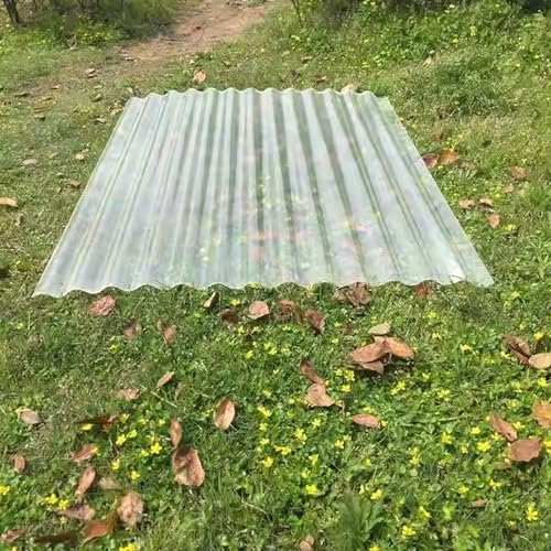 Fogli Pretagliati di Vetroresina,Copertura Tettoia Isolante,Pannelli da Tetto Trasparente,Lamiere Ondulate,Lastra Resistente ai Raggi UV,per Esterno,Giardino,Garage,2mm (0.9x0.8m/35x31in)