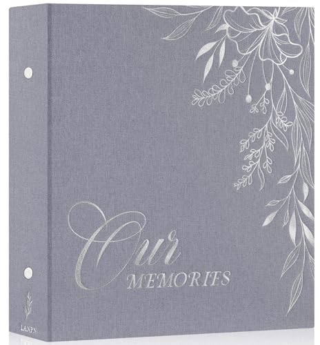 Lanpn Fotoalbum 10x15 600 Taschen, OURMEMORIES Groß Kapazität Leinen Einstecken Einsteckalbum für vertikal und horizontal Bilder Fotos (Grau)