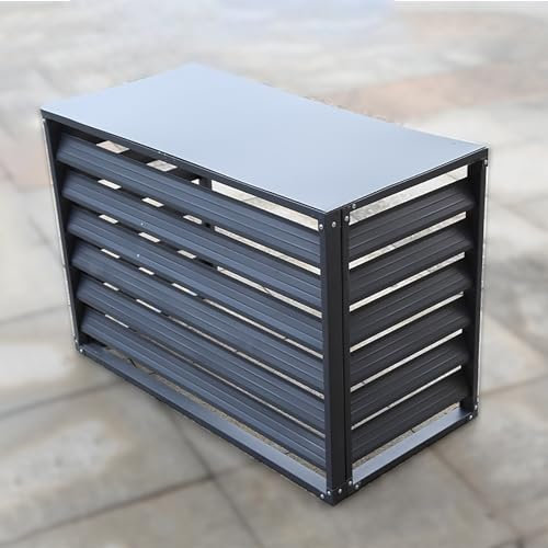 Aluminium Schutzgitter Sichtschutz Zäune Jalousien Design Aluminium Klimaanlage Abdeckung Robuste Aluminium-Hochleistungs Abdeckung Wetterbeständig für Garten Balkon Rasen. ( Color : Gray , Size : 120