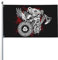 Bandera de Odins con diseño de oso guerrero vikingo en su cabeza, 90 x 60 cm, para colgar en casa, césped, decoración de patio, banderas de bienvenida con 2 ojales de metal, uso en interiores y