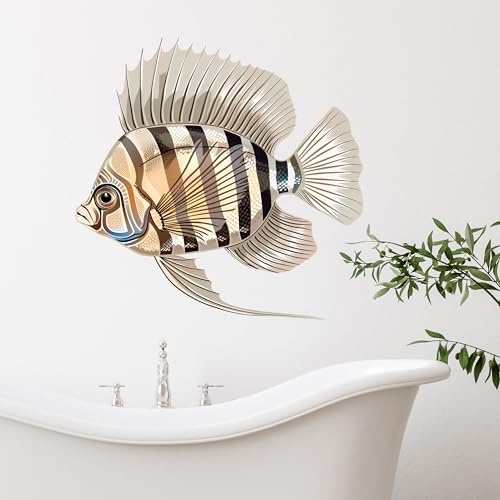GRAZDesign Wandtattoo Bad Fisch, Wandaufkleber Badezimmer maritim - 30x30cm