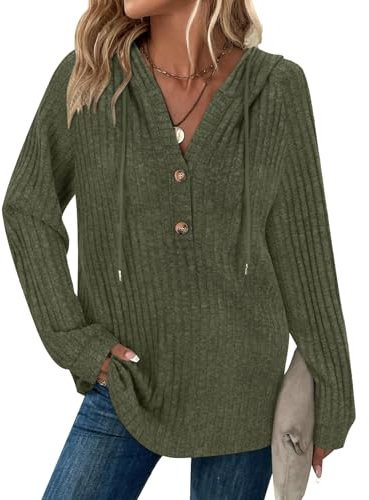 Women Sweatshirts Long Sleeve Hoodies Tops for Womens UK Christmas Jumpers for Women Casual Loose Lightweight Winter Clothes for Ladies Army Green