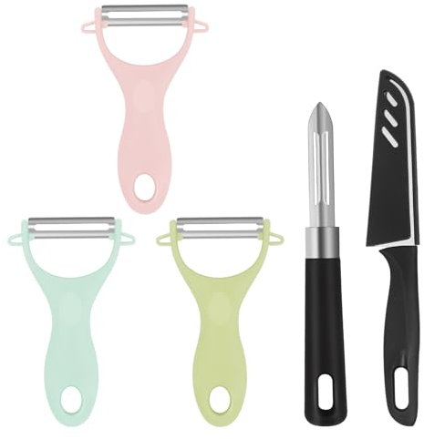 Y-Shaped Tradi tional Potato peelers, 5-Piece Set of Sharp Stainless Steel Speed Peeler, Suitable for Peeling Various Fruits and Vegetables, Rotating peelers, and Food Cutting