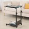 Mesa para ordenador portátil, altura ajustable, ruedas, soporte plegable, altura x anchura x profunda: 60 x 34,5 x 58 – 90 cm, mesa para ordenador portátil, altura madera, escritorio (56,5 x 37 x 95