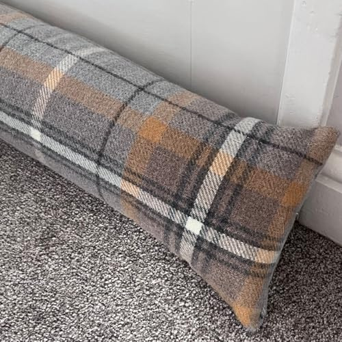 Snugglemore Draught Excluder Tartan Tweed Various Designs Door Window Draught Cushion Guard (Corgi Beige, One Size)