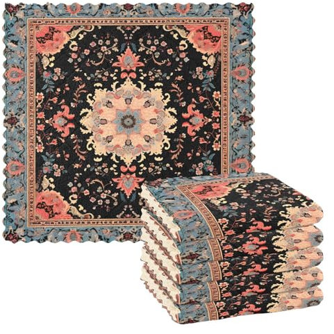 Paños de limpieza de microfibra, mandala, naranja, azteca, bohemio, áfrica, reutilizables, para lavar, paquete de 6 paños de cocina suecos, paños de limpieza de microfibra, lavables, trapos para el