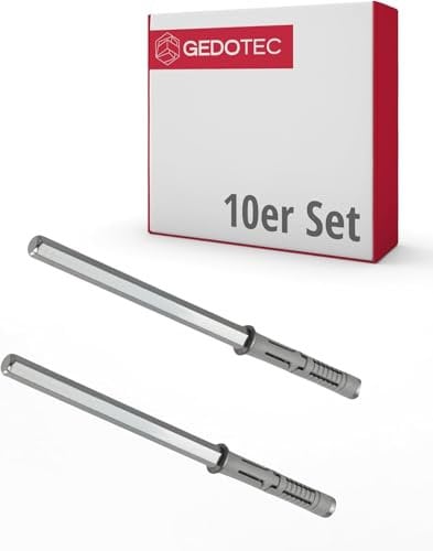 Gedotec Tablarträger Regal-Bodenträger unsichtbar - 10 Stück Regalträger | TITAN MIDI | Wandregal-Halter Tragkraft 25 kg je Paar | Stahl Fachboden-Träger für Wand-Montage | Schwerlast Regalhalter