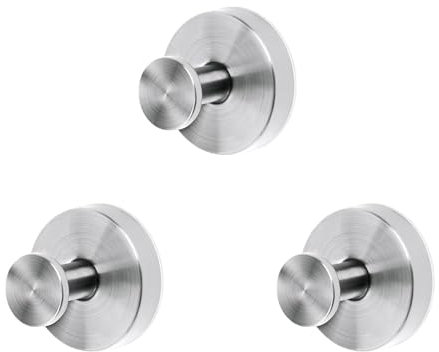 ZQSFPK 3 Suction Cup Hooks, Stainless Steel Suction Cup Hook, Shower Hook, Bath Hooks, Suitable for Smooth Surfaces of Wall Glass Mirrors (Silver)